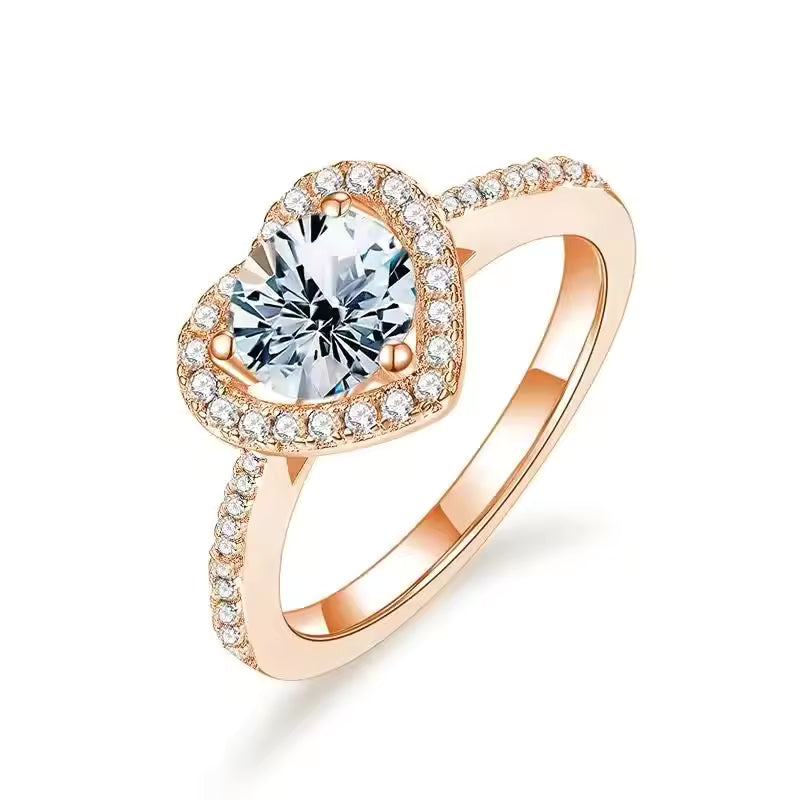 GRA Brilliant Cut Moissanite Heart Ring for Women