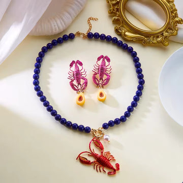 Bohemian Lobster Pendant Necklace