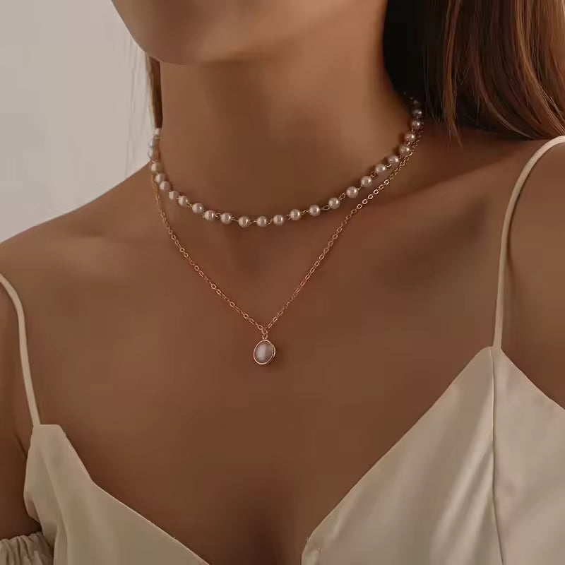 Women's Kpop Pearl Necklace