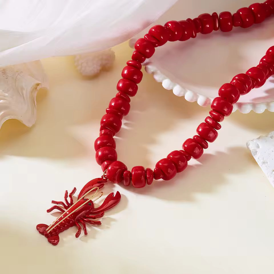 Bohemian Lobster Pendant Necklace